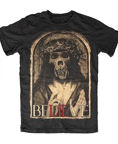 Skygraphx Mens Believe T-Shirt Medium Black