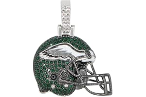 GLD Officially Licensed NFL Sports Team Helmet Pendant - Gold Plated Iced Out Football Necklace Charm