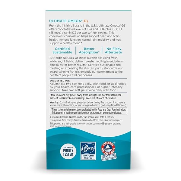 NORDIC NATURALS ULTIMATE OMEGA-D3, LEMON FLAVOR – 90 SOFT GELS – 1280 MG OMEGA-3 + 1000 IU VITAMIN D3 – EPA & DHA – PROMOTES BRAIN, HEART, & IMMUNE HEALTH – 45 SERVINGS