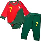 Pezhiqun Baby Soccer Bodysuit Jersey Soccer Bodysuit Pant Set for Boys & Girls Football Tops Clothes for Fans