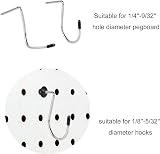 PEUTIER 60pcs Black Silicone Pegboard Hook Locks Stoppers for 1/4 Inch Hooks view 4