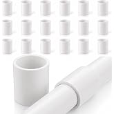 1/2 Inch PVC Coupling Fittings, Fits 0.84" OD SCH40 Pipe, 20 Pack | Furniture Grade Socket x Socket Connectors for DIY Frames, Garden Supports, Greenhouses and Shelves