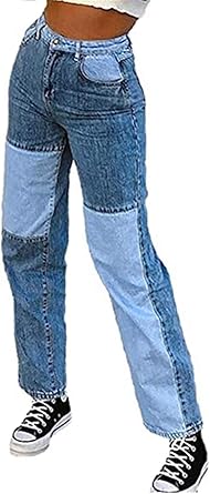 ladies patchwork jeans