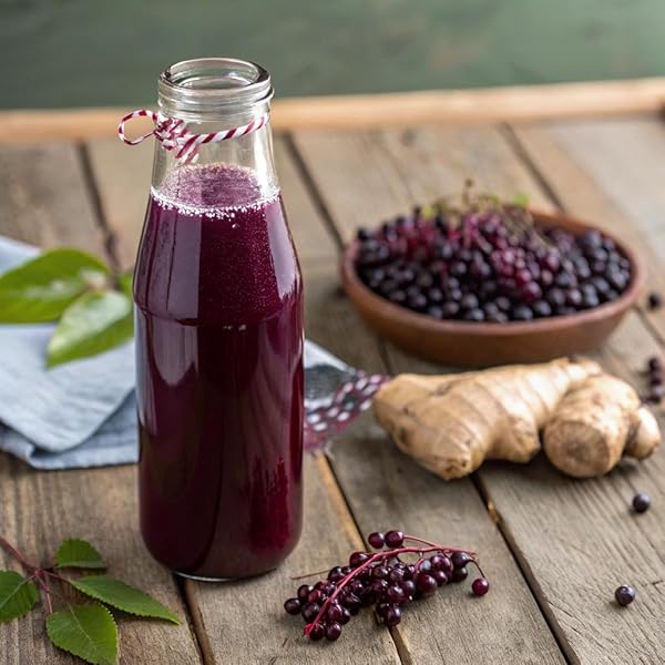 GINGER SOOTHER ELDERBERRY GINGERADE – IMMUNE SUPPORT, 30% LESS SWEET, MORE GINGER, REAL SIMPLE INGREDIENTS, ENJOY HOT OR COLD – 32 FL OZ BOTTLE (PACK OF 1)