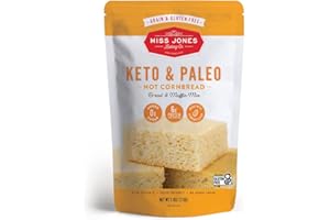 Miss Jones Baking Keto Not Cornbread Muffin Mix - Gluten Free, Low Carb, No Sugar Added, Naturally Sweetened Desserts & Treats - Diabetic, Atkins, WW, and Paleo Friendly (Pack of 1)