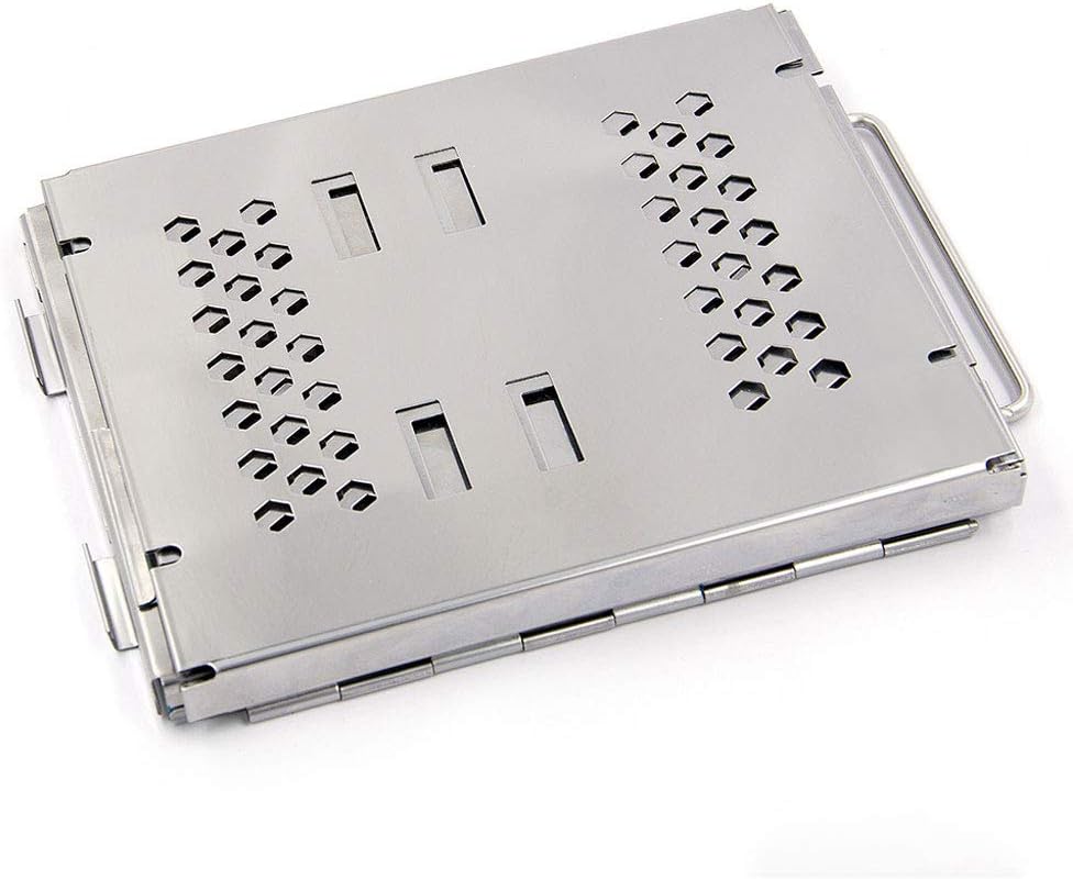 review ZJJ& BBQ Barbecue Grill Stainless Steel Folding Grill Outdoor Gas Charcoal Multi-Purpose Camping Grill