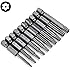 10PCS Torx Head Screwdriver Bit Set, VAKOGAL S2 Steel Magnetic Security Tamper Proof Star 6 Point Screw Driver Kit Tools, 1/4 Inch, Hex Shank T7-T40 2Inch/50mm Length