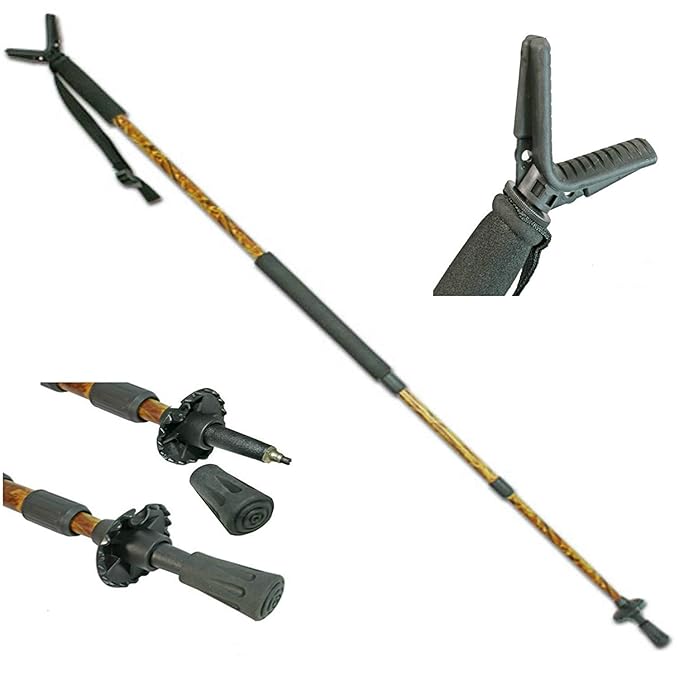 Anglo Arms Unisex's Adjustable Camo Hunting Stick, Green, One Size