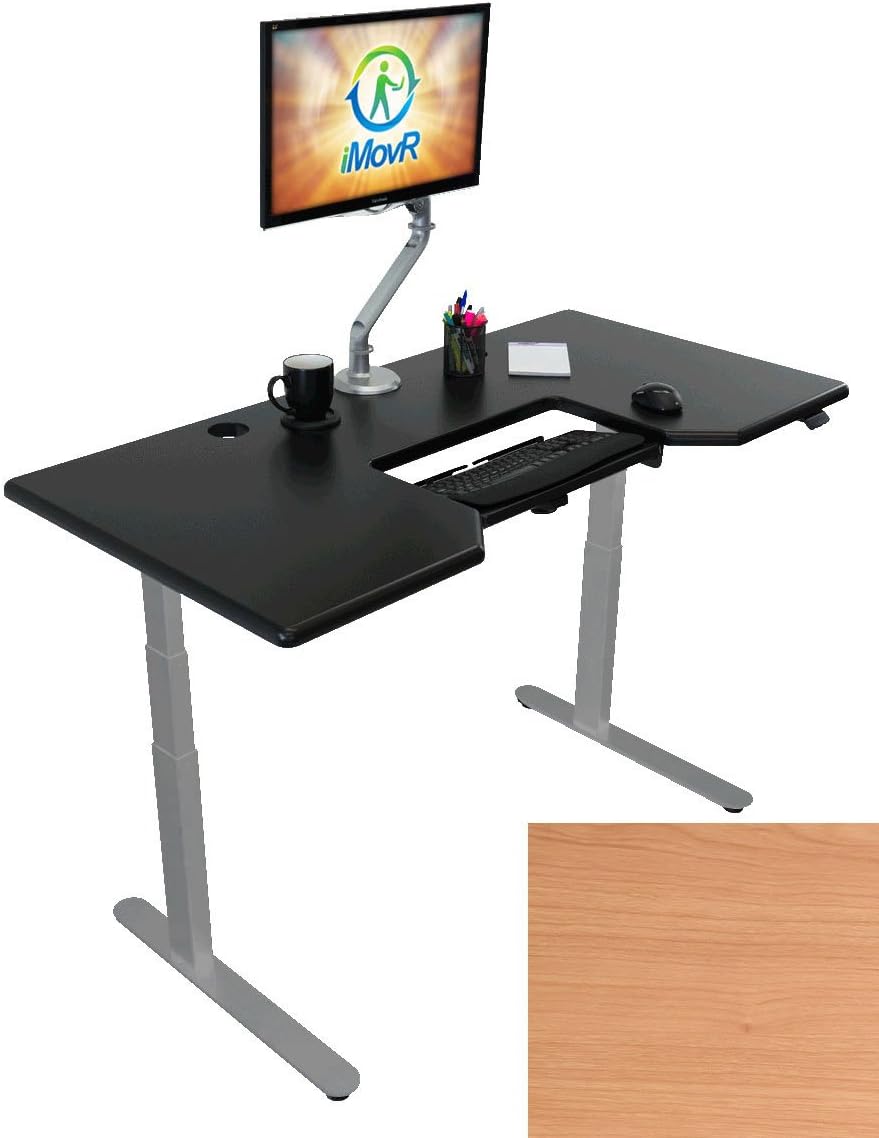 best standing desks on amazon on Amazon Com Lander Electric Adjustable Height Sit Stand Desk With Steadytype Keyboard Tray Left Position Silver Base Almond Cherry Top 30 X 83 Kitchen Dining