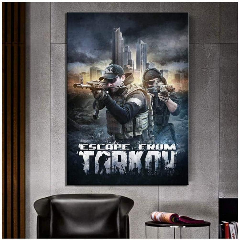 Amazon Co Jp Mkan 壁のアートワークのプリント絵画 タルコフの兵士のポスターの写真からのビデオゲームの脱出 モダンなリビングルーム 50x70cm ホーム キッチン