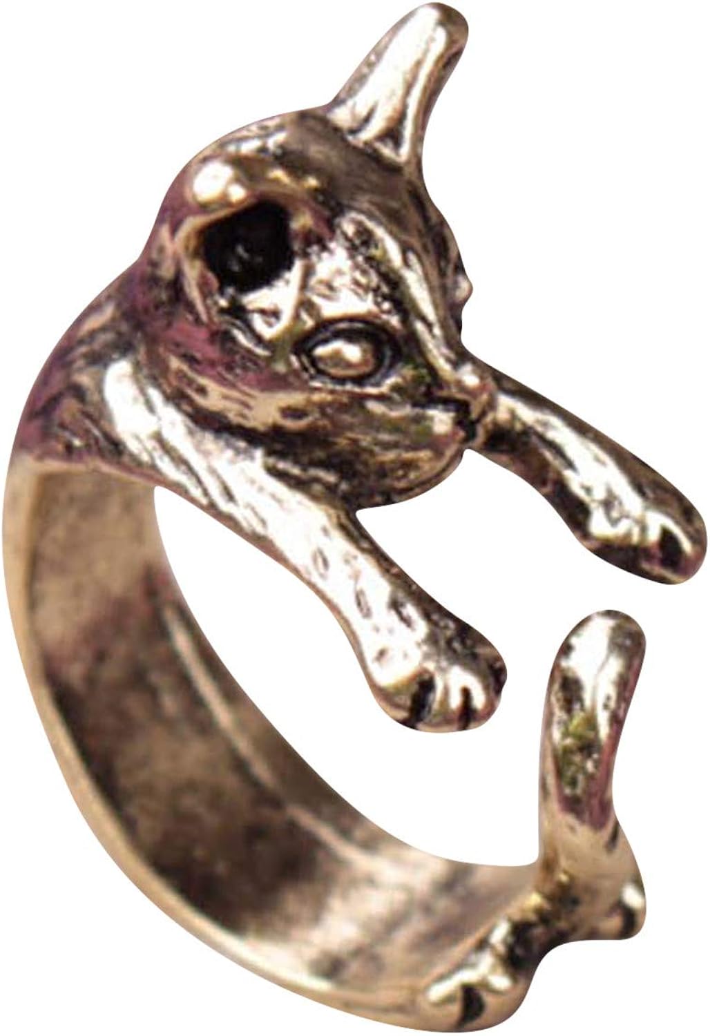 A2A Dog Ring for Women plated Silver Cute Animal Adjustable Paws Finger Rings Cat Lovers Gifts
