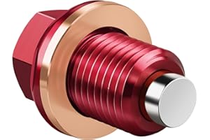 OxyGenie M14 x1.5 Magnetic Oil Drain Plug 7075 Aluminum CNC Craft with Crush Washer Gaskets Replacement for Ford GM Hyundai K