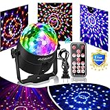 Party Ball Light Disco Lights Mini Disco Ball 6 Colors Stage Lights With Remote Control, Sound Motion Sensor Stage Lights for Indoor Kid's Parties, Bar, Dancing, Wedding. Upgraded Version (1 pack)