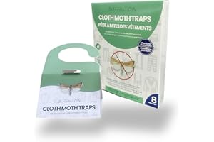 8 Pack Clothes Moth Traps | Child and Pet Safe | Protect Clothes, Sweaters, Wool, Carpet | Adhesive Traps for Fabric Moths