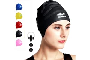 Swim Cap for Long Hair, Waterproof Silicone Swimming Cap for Women Men Kids Great Swimming Hat for Girls Swimmers Cap for Dre