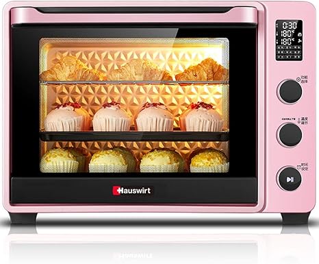 Amazon Co Jp 42l電気オーブン レンジトースターオーブン以上の専門家エナメルライナーとスタッブオランダオーブン ローストリー対流デジタルオーブン焼きブローム ピンク ホーム キッチン