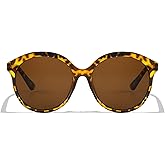 Chicid Trendy Round Sunglasses Women Men, Oversized Retro Shades Large Frame Light Tinted Sunnies