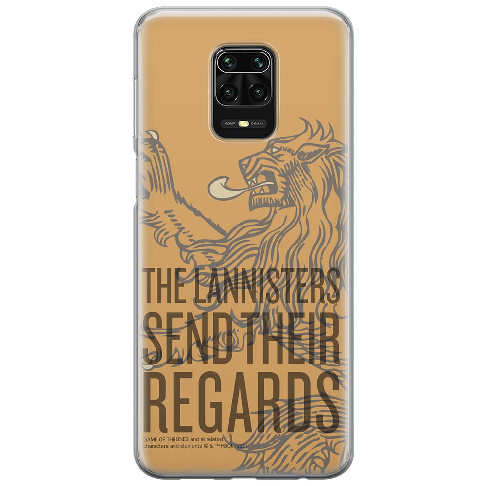 ERT GROUP mobile phone case for Xiaomi REDMI NOTE 9 PRO/ 9S original and officially Licensed Game of Thrones pattern 014 optimally adapted to the shape of the mobile phone, case made of TPU