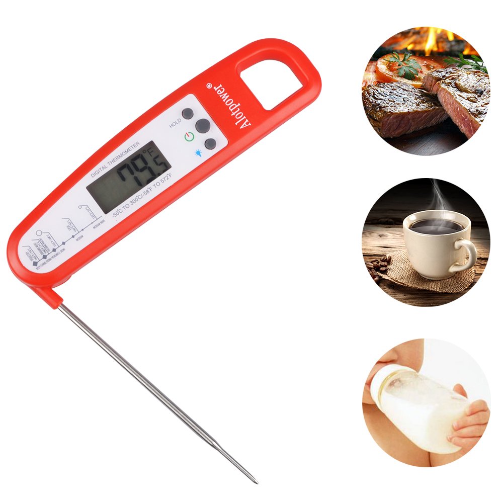 Alotpower Grill Thermometer Kitchen Cooking Thermometer with Probe and Backlit