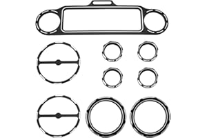 KATUR Stereo Accent Speedometer Gauge Bezel Trim Ring Speaker Cover Set Black Billet Aluminum Motorcycle Inner Fairing Trim K