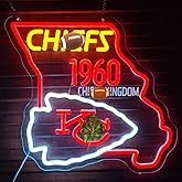 Football Neon Sign for Wall Decor Sports Neon Light Sign Football Team Led Sign for Man Cave US State Map Neon Light Up Sign Football Wall Art for Fan Club Bar Bedroom Gifts for Kids Teens Adult(N017)