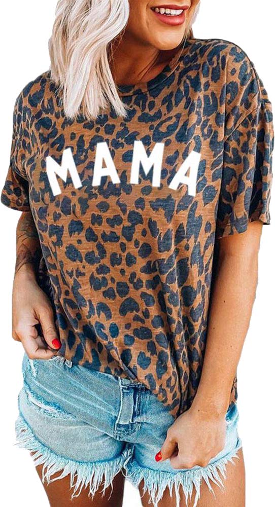 Women's Madre Leopard Print T-Shirt - Short Sleeve Mama Graphic Tee | Cheetah Print Casual Top For Mom - View #6