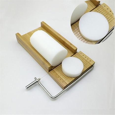 CFtrum Handgefertigt Verstellbar Holz Seife Laib Cutter Form Und Edelstahl Draht Seife Slicer - Ideal Geschenk Für Geburtstag
