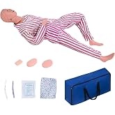 Medical Mannequin for Training, Female CPR Human Manikins Highly Simulated Patient Care Medical Manikin with 3 Muscle Module &amp; Patient Gown &amp; Urinary for Teaching Pratice (Famale)