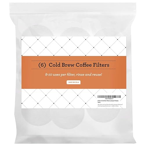IMPRESA Cold Brew Filter Pads Compatible with Filtron Cold Brew Coffee  Filters Concentrate System 6-Pack