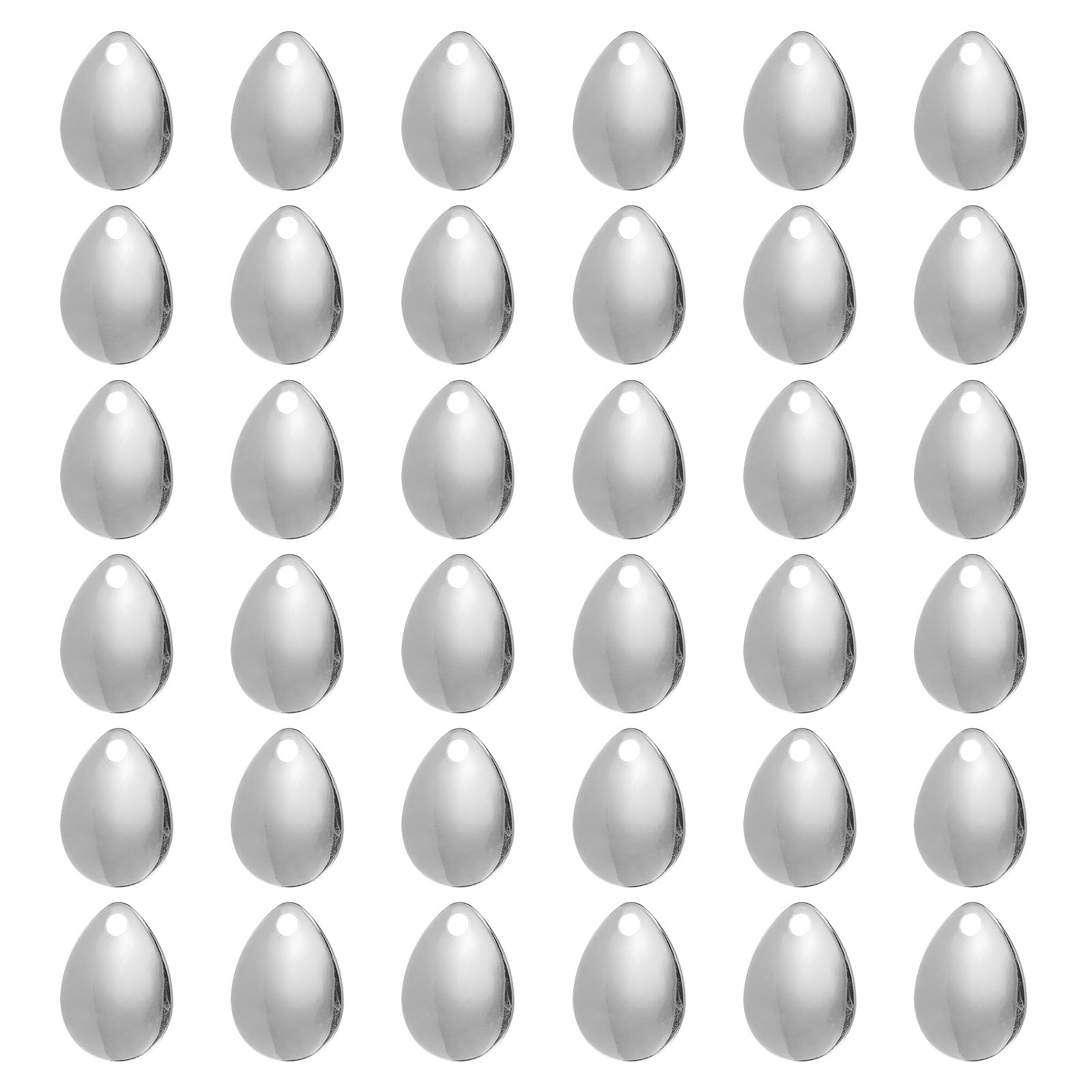 PATIKIL Fishing Lure Blades 0.9x0.6",50 Pack Willowleaf Lure Making for DIY Bait, Silver