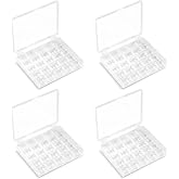 Opret Bobbin Organizer 25 Slots 4 Pack for Sewing Supplies | Bobbin Case, Empty Spools Box, Compatible with Class 15 &amp; SA156 Bobbins, Plastic, Transparent, Empty Spools Box