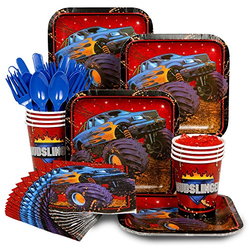 Monster truck party supply standard kit (serves 8 guest…