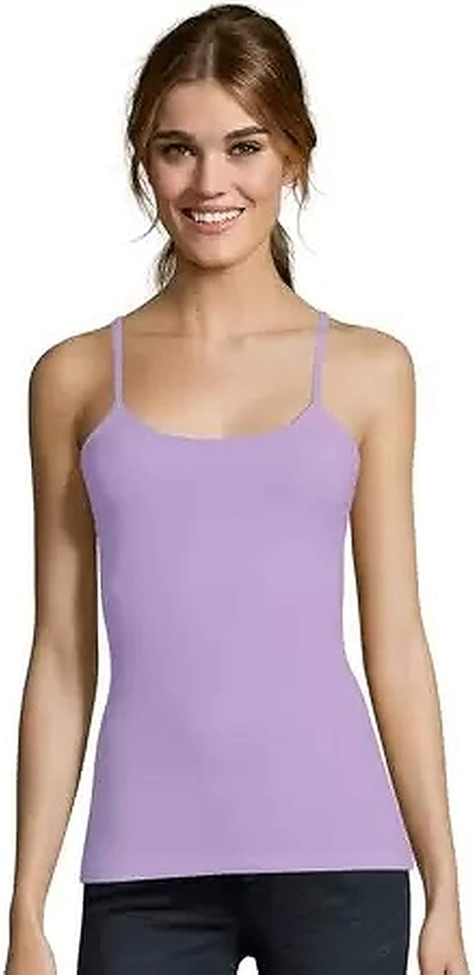 Hanes Womens Stretch Cotton Cami with Builtin Shelf Bra Amazon.ca