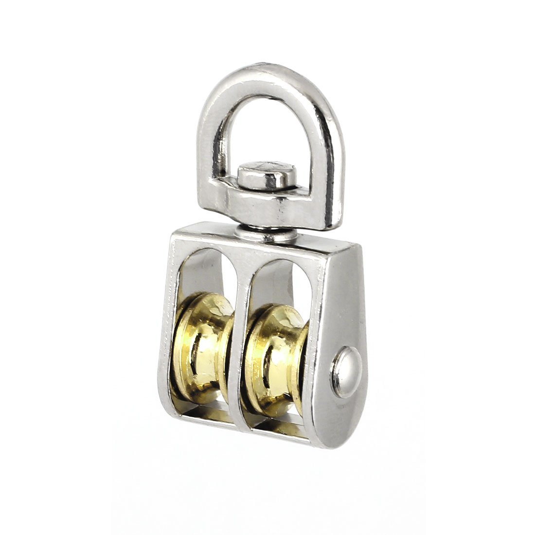 Sourcingmap a14120500ux0030 13mm Diameter Stainless Steel Double Sheave Swivel Eye Rope Pulley