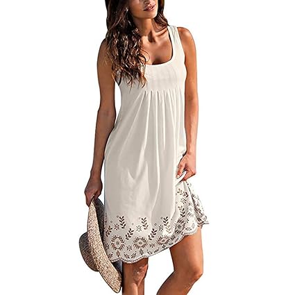 Amazoncom Women Summer Sleeveless Solid Split Dresses