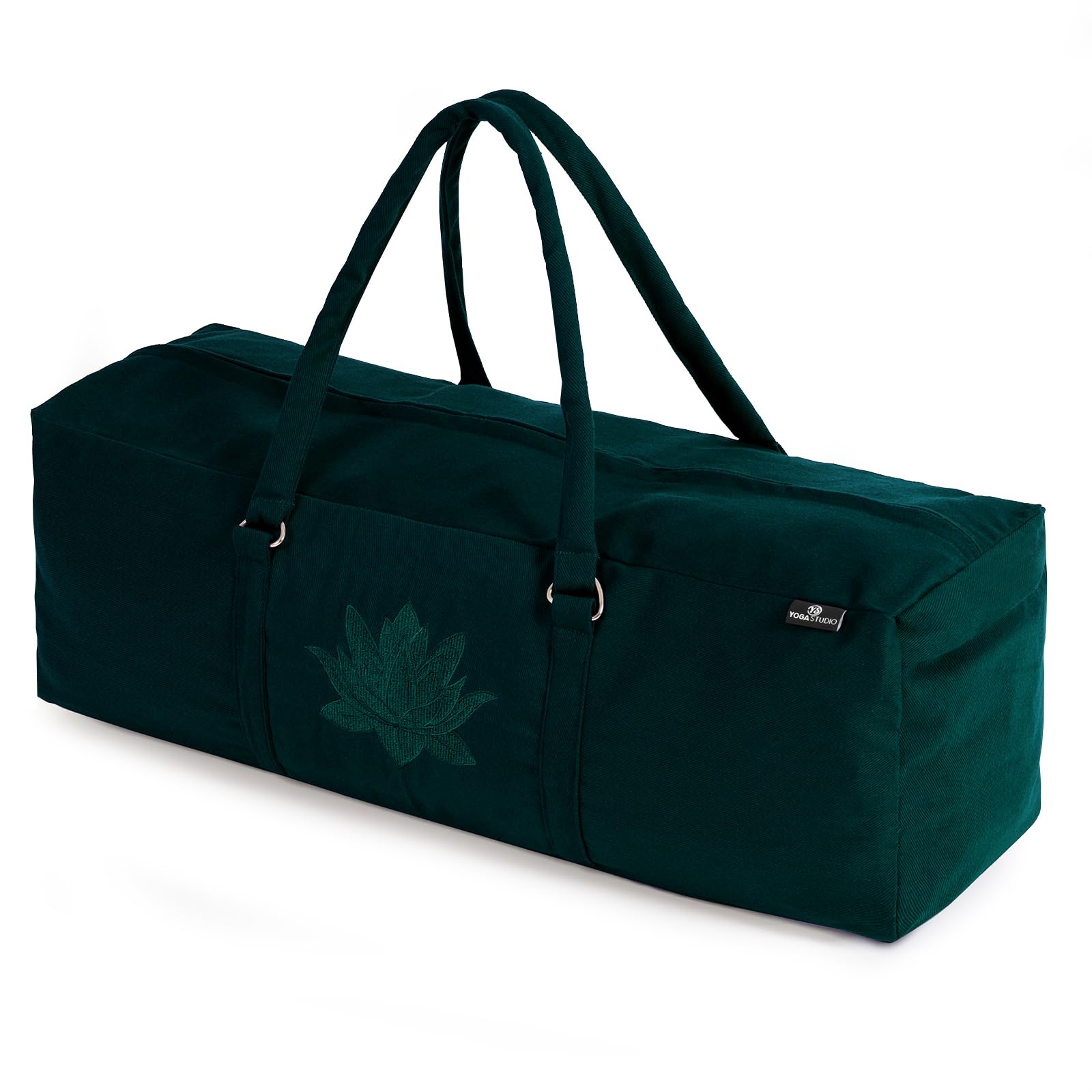 Yoga Studio Yoga Kit Bag | YKK Full Zipp Fastening Carrier Equipment Bag | Cotton Yoga & Pilates Unisex Mat Bag with Storage Pocket Compartments for Mats & Accessories | Fits Most Mat Sizes - Teal