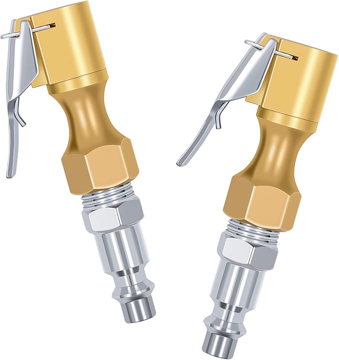 SAFELIFE Air Chuck Closed Flow Tire Chuck with Clip for Inflator Gauge Lock On Air Chucks for