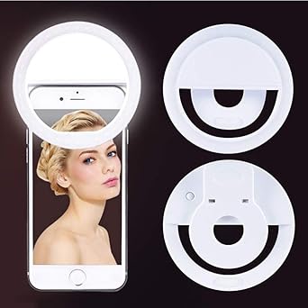 Geeky Bit | Rechargeable Night LED Selfie Flash Light for Smartphones | Universal Selfie Ring