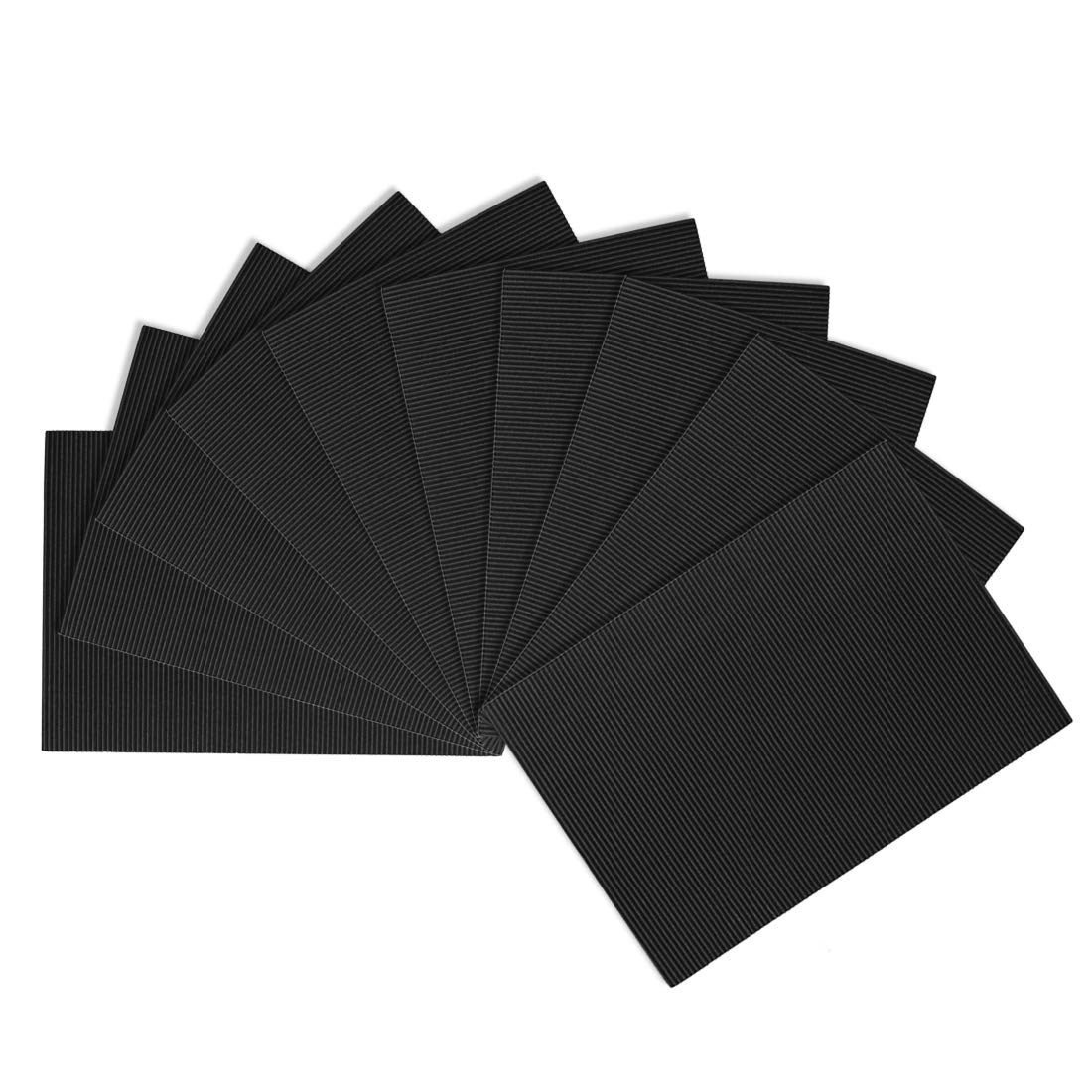 sourcing map 10pcs Corrugated Cardboard Paper Sheets,Black,7.87-inch x 11.84-inch,for Craft and DIY Projects