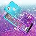 Pixel 3a XL Case,Google Pixel 3a XL Flower Case,Dzxouui TPU Protective Cover for Girls and Women Glitter Bling Sparkle Cute Phone Case for Pixel 3a XL(Teal/Purple)