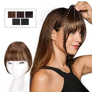 Amazon Com Hmd Clip In Bangs 100 Human Hair Extensions Medium