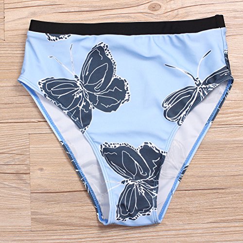 Women Long Sleeve Swimsuit 2Pcs Swimsuit Beachwear Push Up Padded Swimwear Plus Size Bikini Set Butterfly Print - Thumbnail 6