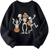 AQYLXLHH Toddler Halloween Sweatshirt Boys Girls Pumpkin Ghost Dinosaur Graphic Tees Kids Long Sleeve Outfit Tops 2-7t