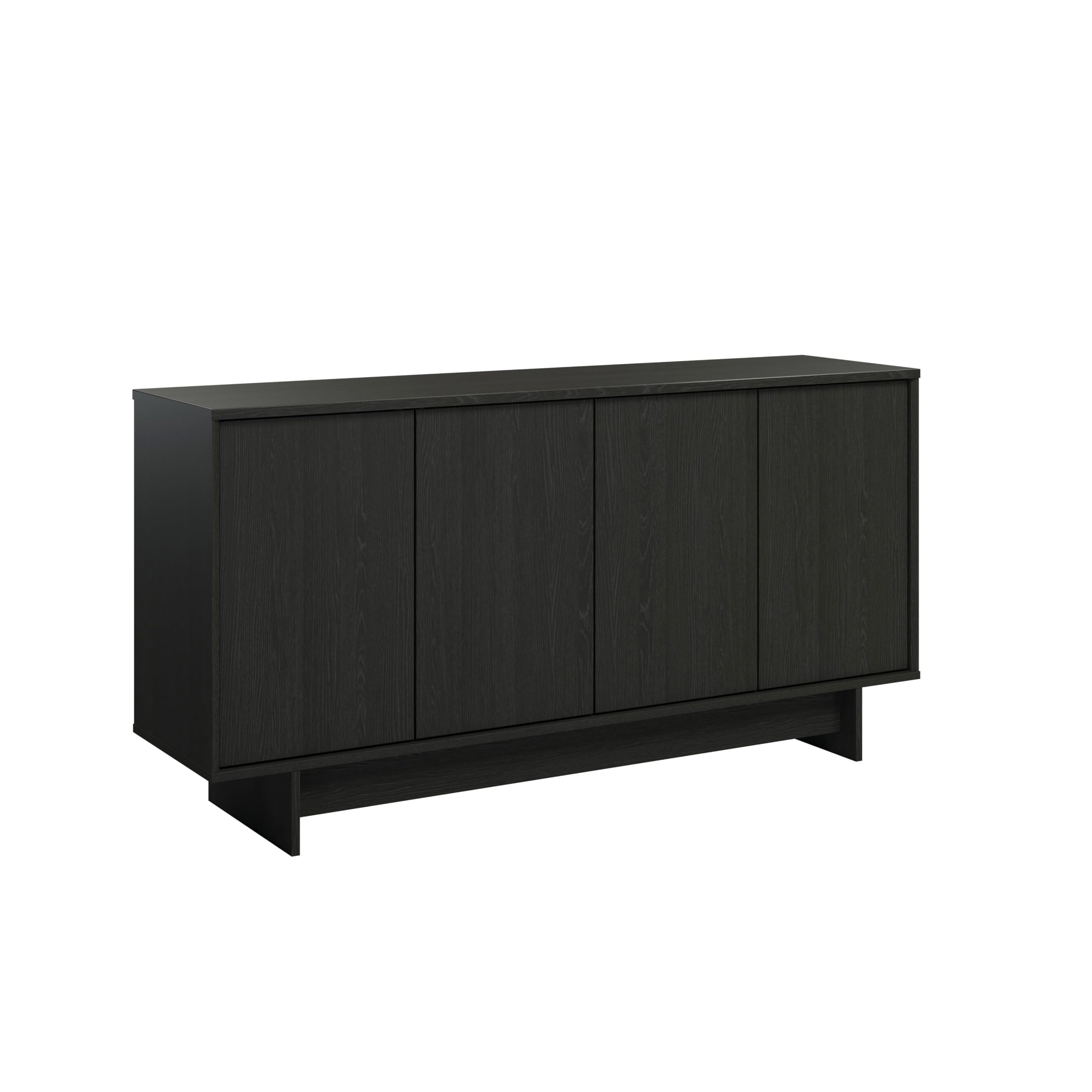 Photo 1 of Prepac Finnley 61.5" Wide Sideboard Cabinet, Wood Entryway Sideboard with 2 Adjustable Shelves, Dining Room Buffet with 4 Doors, Living Room Accent Cabinet for Storage and Decorations, Black Oak