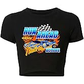 vblane Cute Graphic Crop Tops for Women Trendy Y2K Baby Tee Short Sleeve Slim Fit Shirts