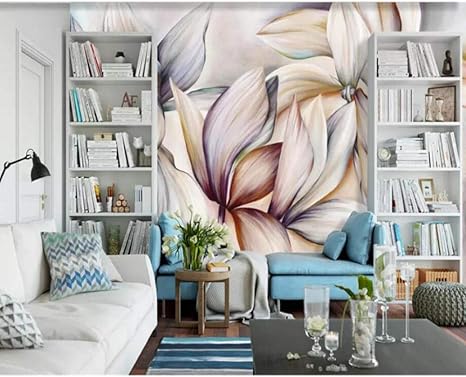 Amazon Xueshao カスタム壁紙ファッション美しい花のヨーロッパとアメリカのシンプルな夢のリビングルームの背景の壁紙 150x1cm 壁紙