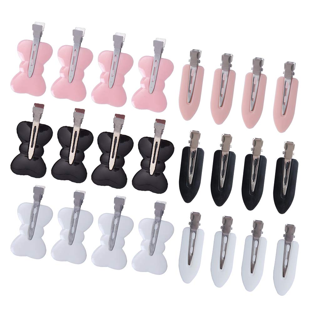 24 Pcs No Crease Hair Clips No Bend Hair Clips for Hairstyle and Makeup Application