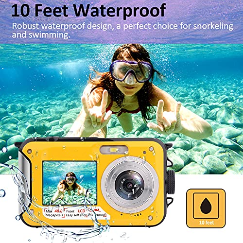 Underwater Camera Full HD 2.7K 48MP Waterproof Camera for Snorkeling