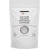 100% Pure Calcium Sulfate Dihydrate (Food Grade) - Gypsum Powder for Baking, Water Treatment and Cosmetic formulations 0.5 lbs / 227 g