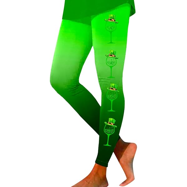 Shamrock Leggings With Pockets QATAINLAV Womens Patrick's Day
